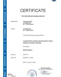 Certificate ISO 3834-2